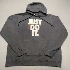 Nike Hoodie Mens XL Just Do It Swoosh Spell Out Pullover Sweatshirt Athletic